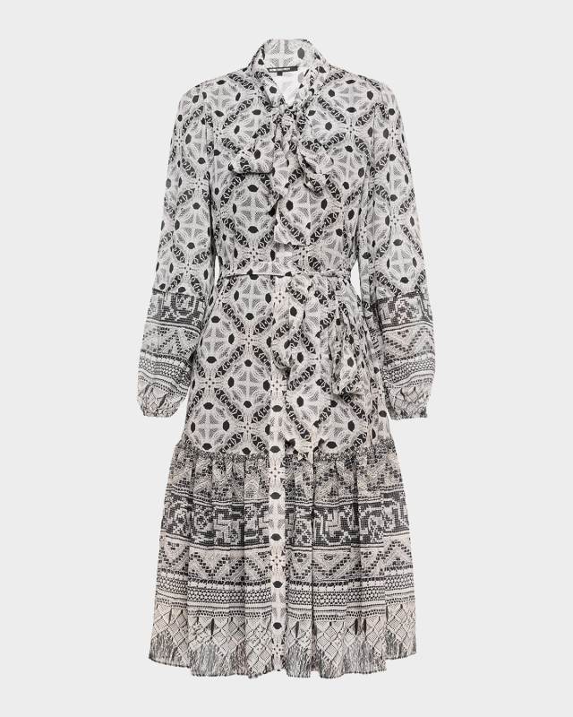 Flint Lace-Print Flounce Dress